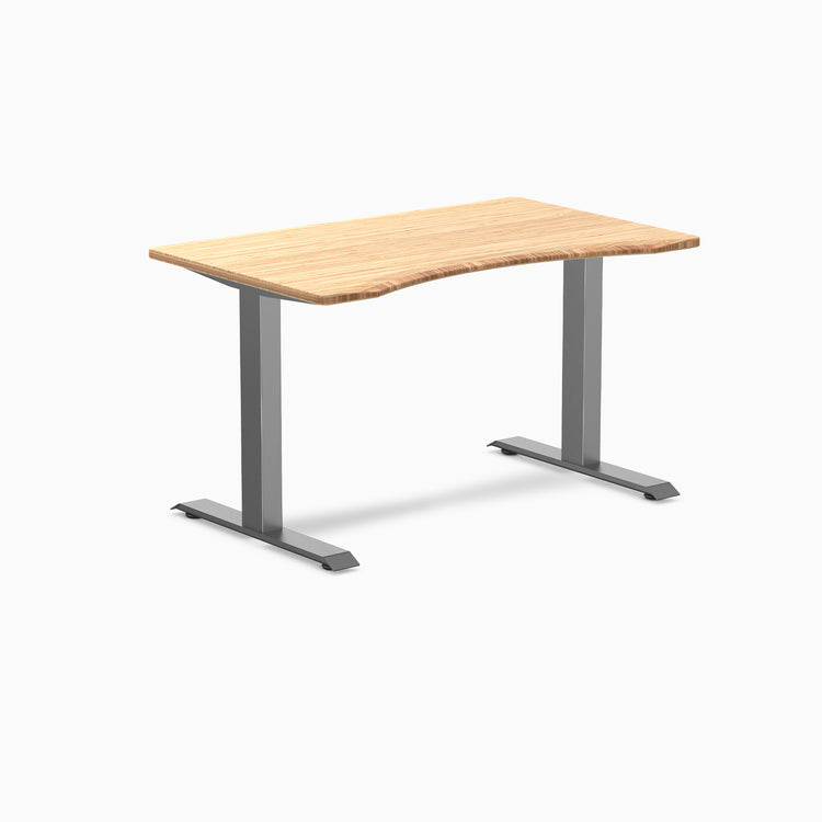Desky Zero Ergo Edge Office Desk - bamboo 1200mm space grey frame
