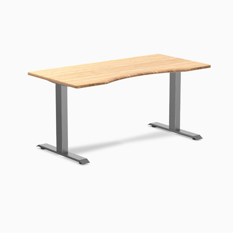 Desky Zero Ergo Edge Office Desk - bamboo 1500mm space grey frame