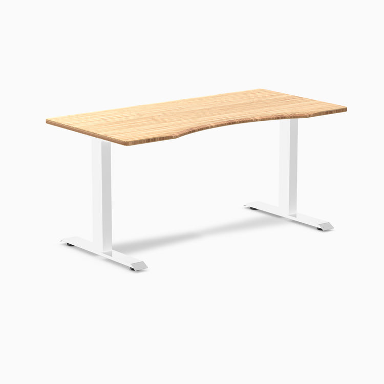 Fixed ergo edge bamboo desk 1500mm in white