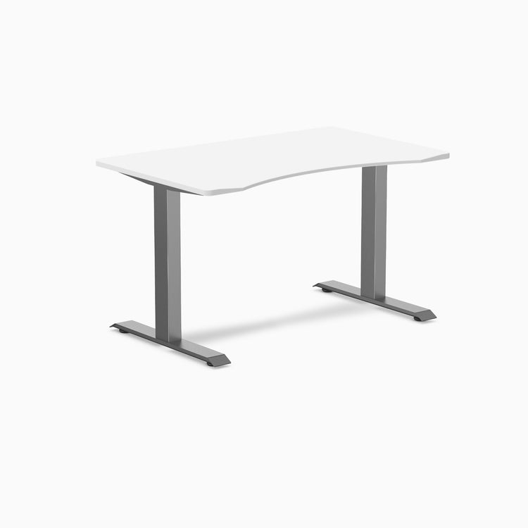 Desky Zero Ergo Edge Office Desk - white 1200mm space grey frame