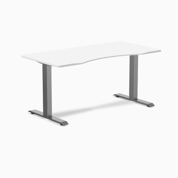 Desky Zero Ergo Edge Office Desk - black 1500mm space grey frame