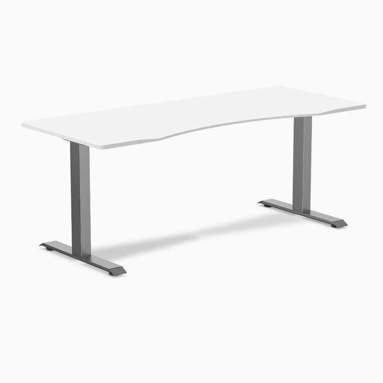 Desky Zero Ergo Edge Office Desk - black 1800mm space grey frame