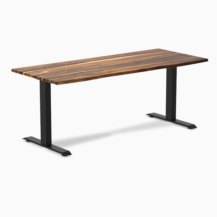 Desky fixed hardwood desk Pheasant 1800mm in black legs