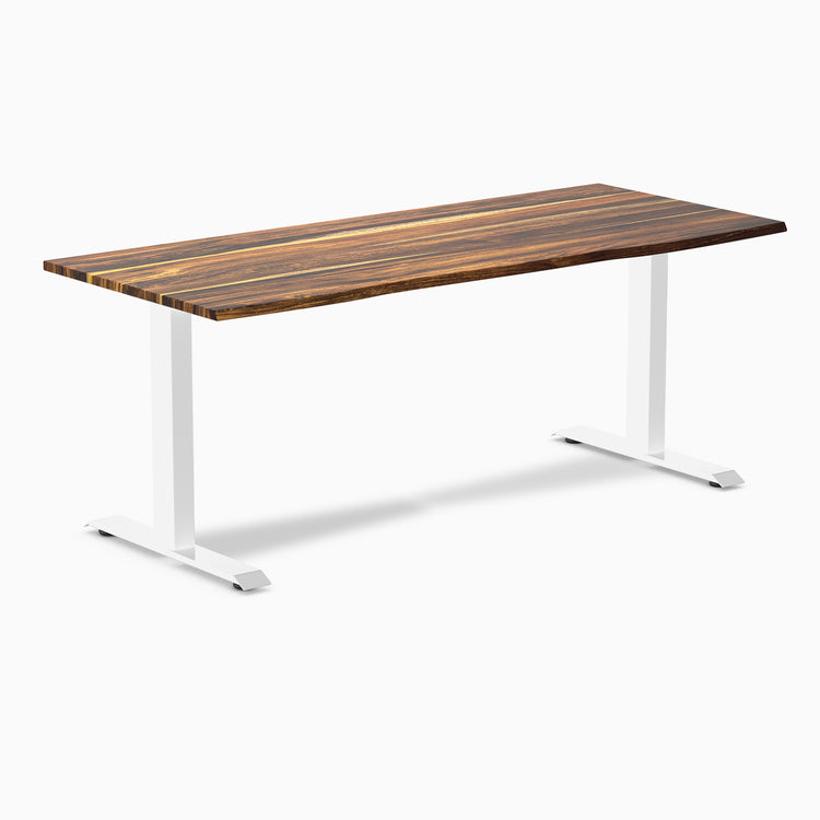 Desky fixed hardwood desk Pheasant 1800mm in white legs