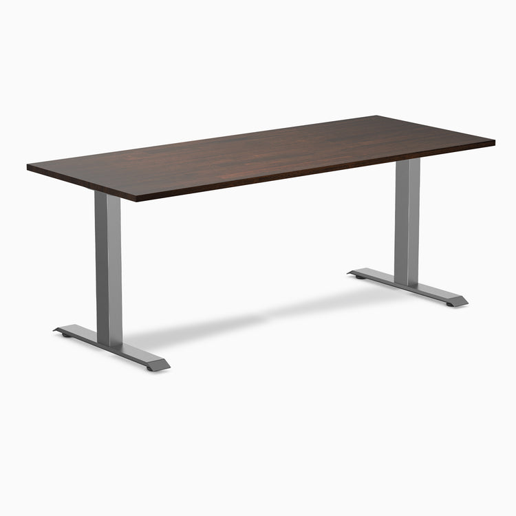 Zero rubberwood dark walnut fixed desk - Desky