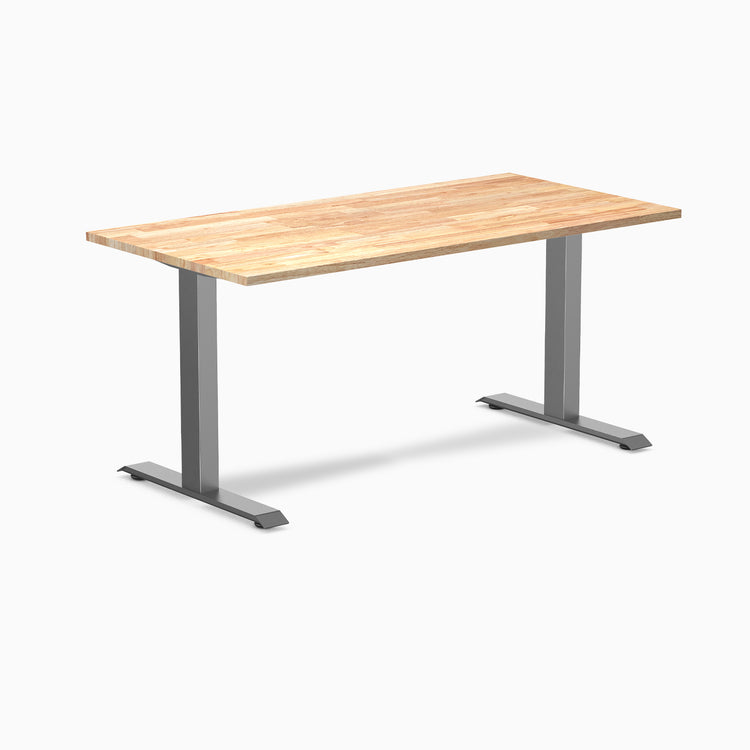 Zero rubberwood natural fixed desk - Desky