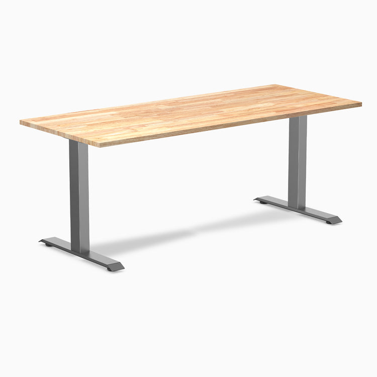 Zero rubberwood natural fixed desk - Desky