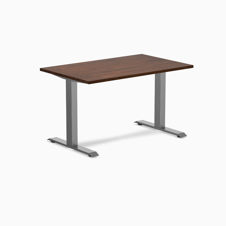Zero rubberwood red walnut fixed desk - Desky