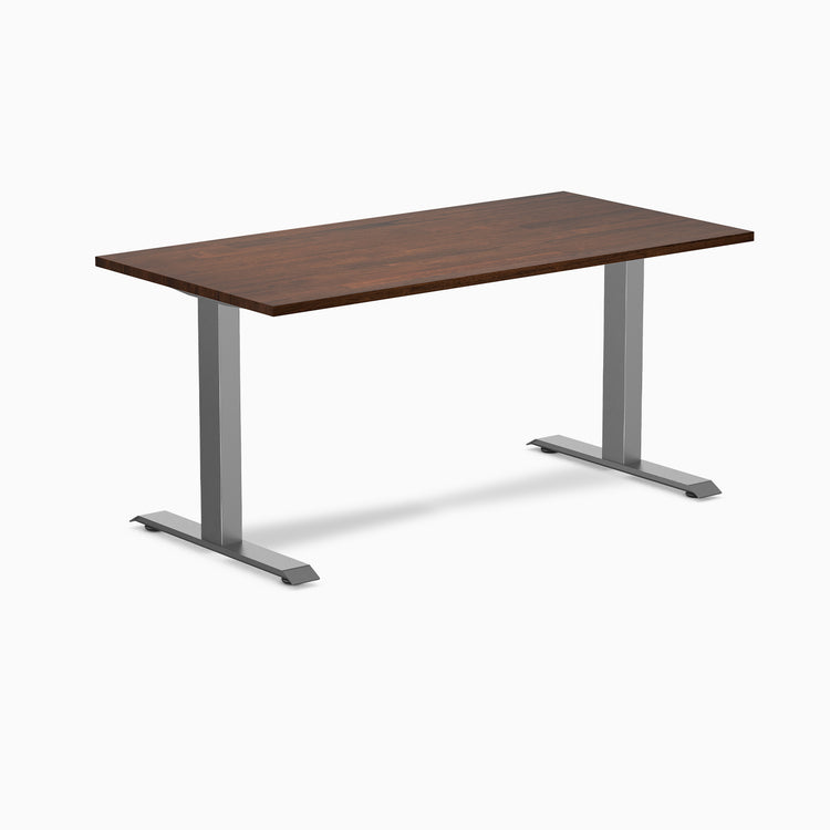 Zero rubberwood red walnut fixed desk - Desky