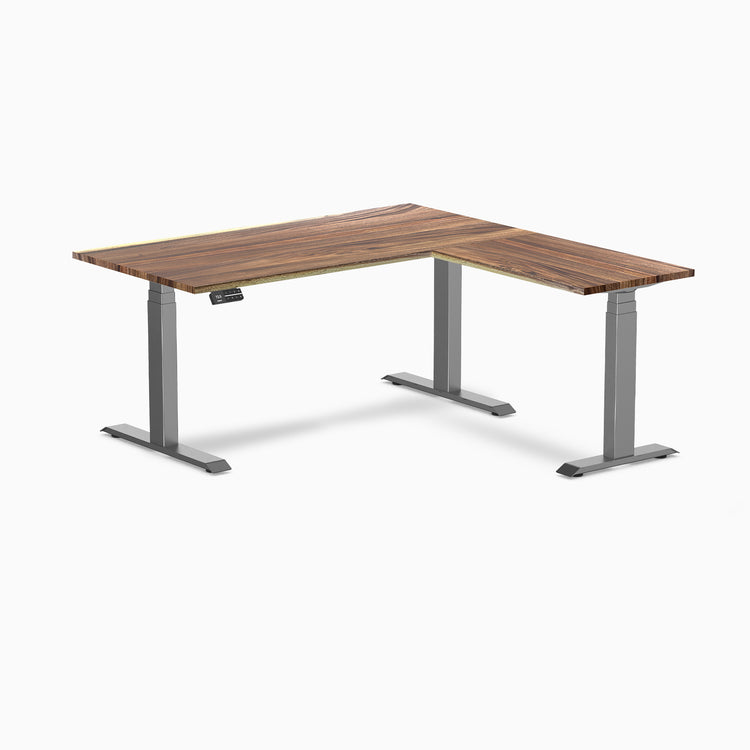 Desky Hardwood L-Shape Sit Stand Desk-Desky®