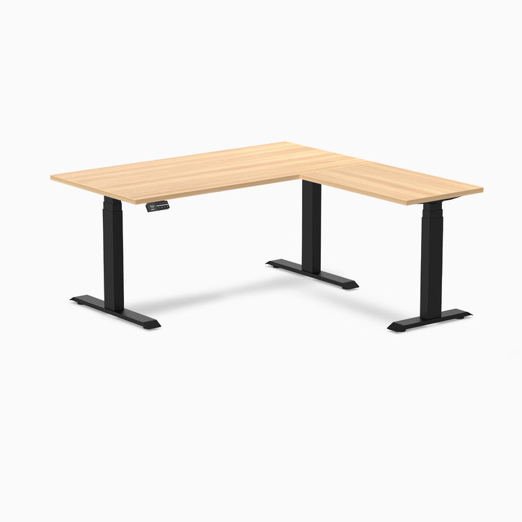 Desky L-shape dual 1500mm sublime teak in black