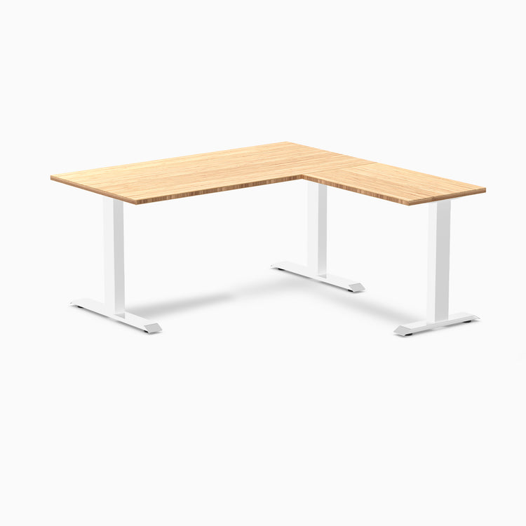 Zero fixed bamboo L-shape 1500mm in white legs