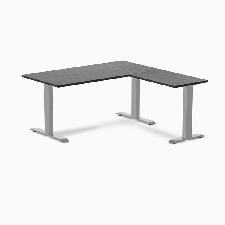 Zero fixed dark bamboo L-shape 1500mm in gray legs