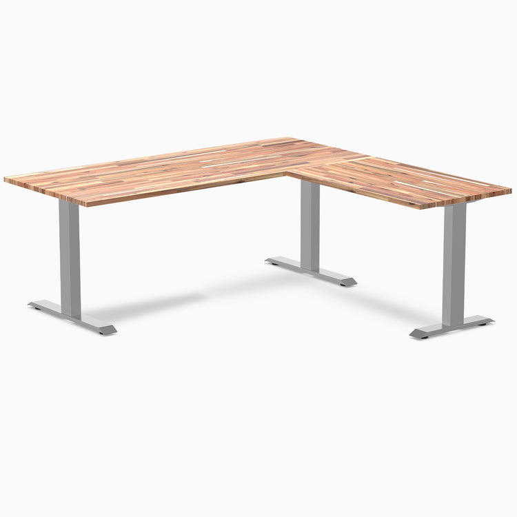 L-shape fixed softwood acacia 1800mm in gray legs