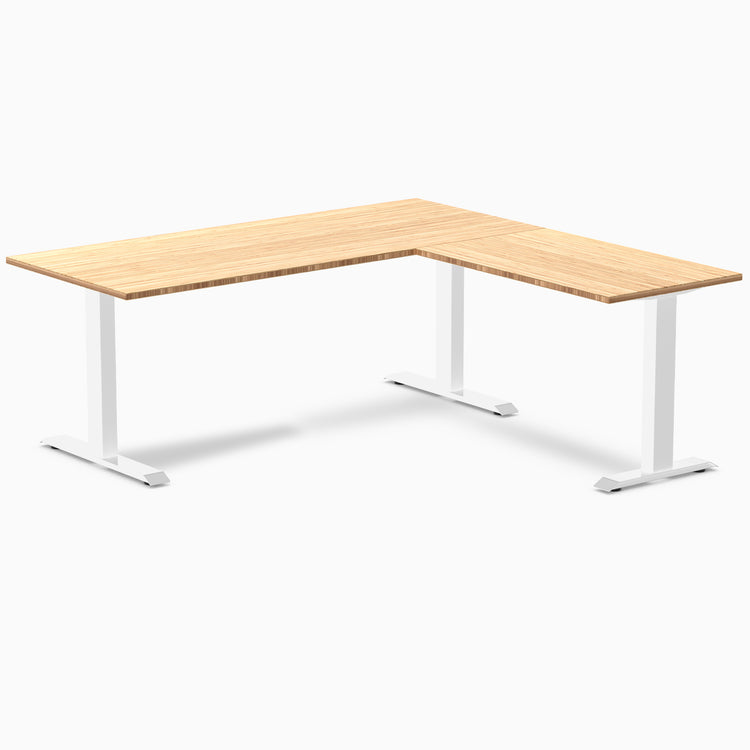 Zero fixed bamboo L-shape 1500mm in white legs