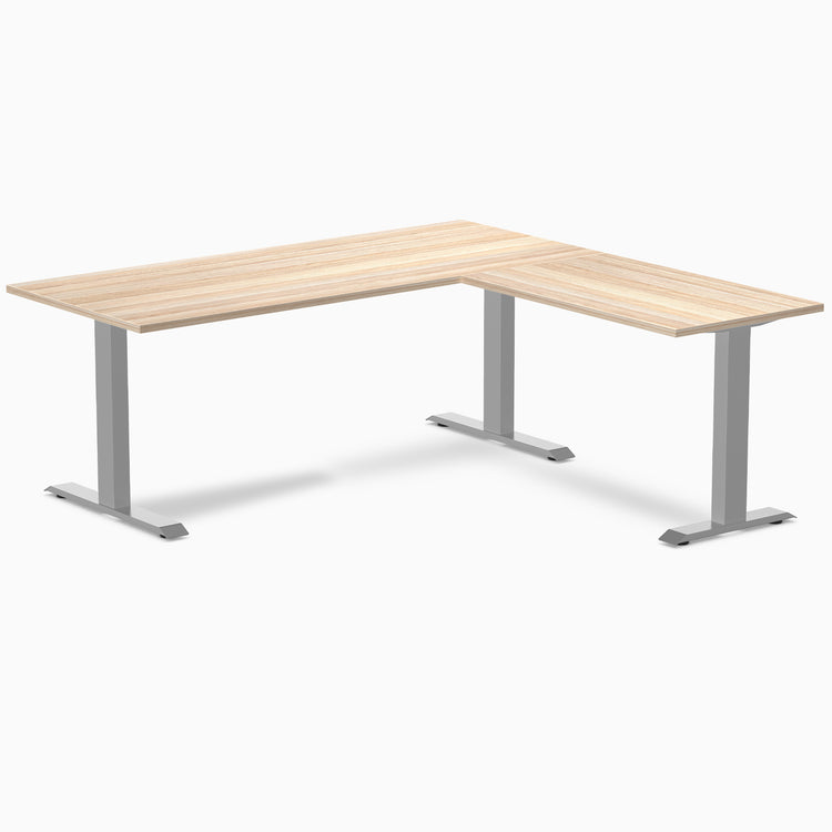 zero laminate L-shape 1800mm in classic oak with gray legs