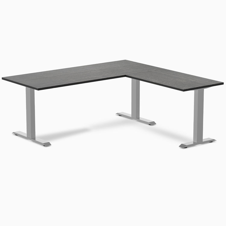 Zero fixed dark bamboo L-shape 1800mm in gray legs