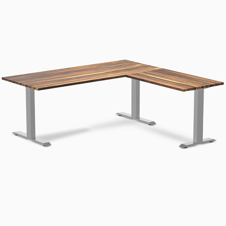 zero hardwood l-shape desk pheasant 1800mm in gray legs