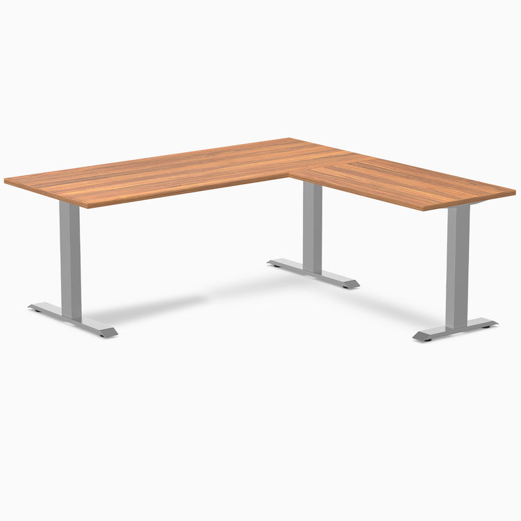 zero laminate L-shape 1800mm in prime oak with gray legs