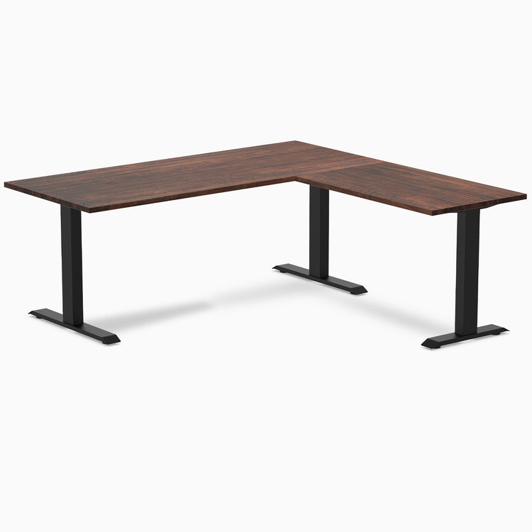 L-shape fixed softwood rustic pine 1800mm in black legs