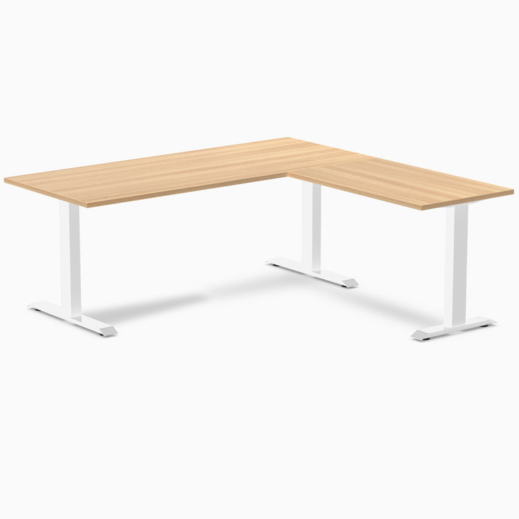 zero laminate L-shape 1800mm in sublime with white legs