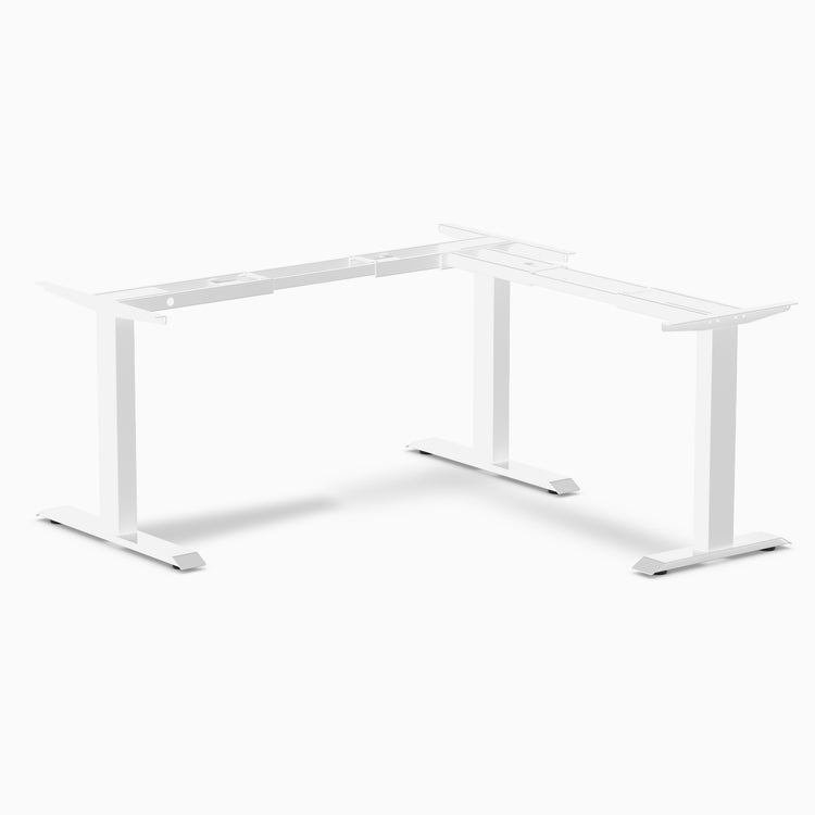 Desky Zero Fixed L-Shape Desk Frame in white