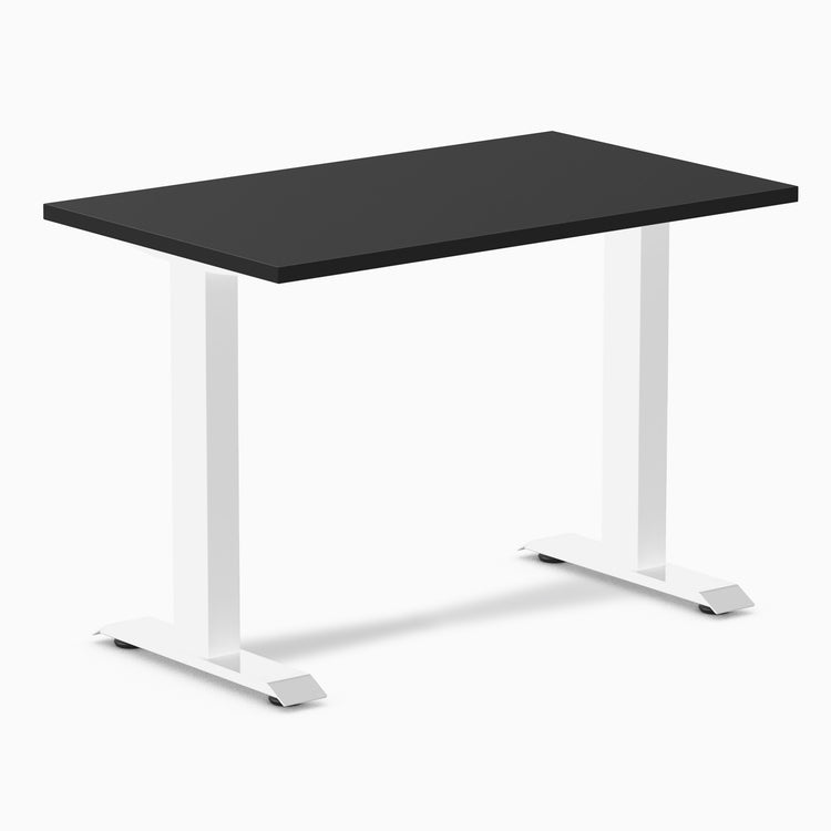 Desky fixed mini laminate desk 1000mm black in white legs