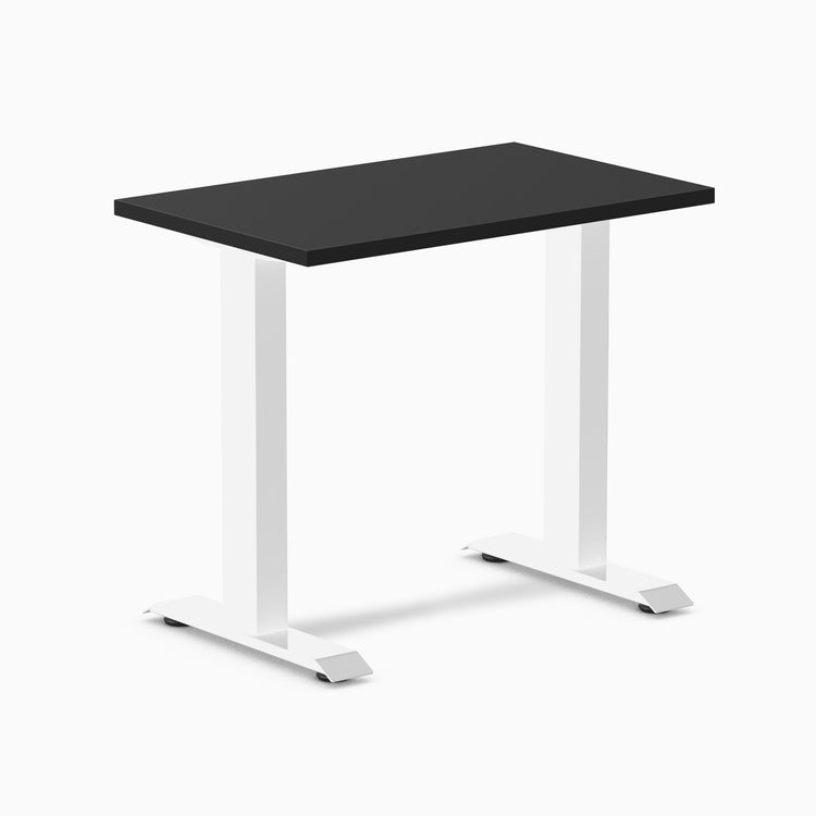 Desky fixed mini laminate desk 800mm black in white legs