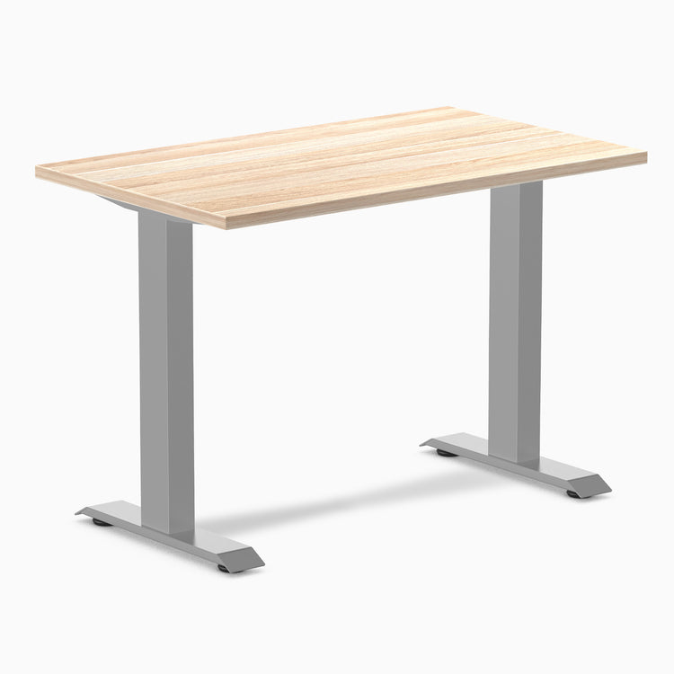 Desky fixed mini laminate desk 1000mm classic oak in gray legs