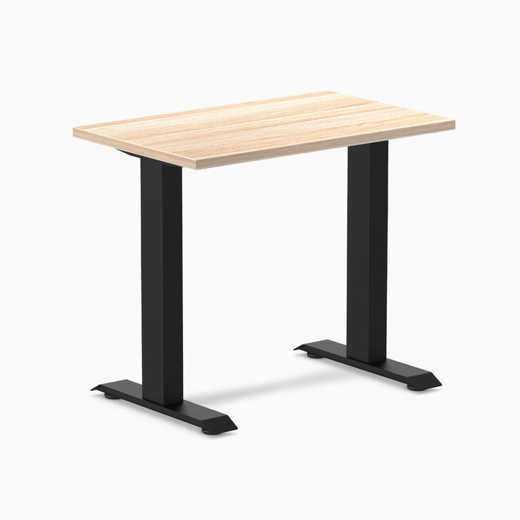 Desky fixed mini laminate desk 800mm classic oak in black legs