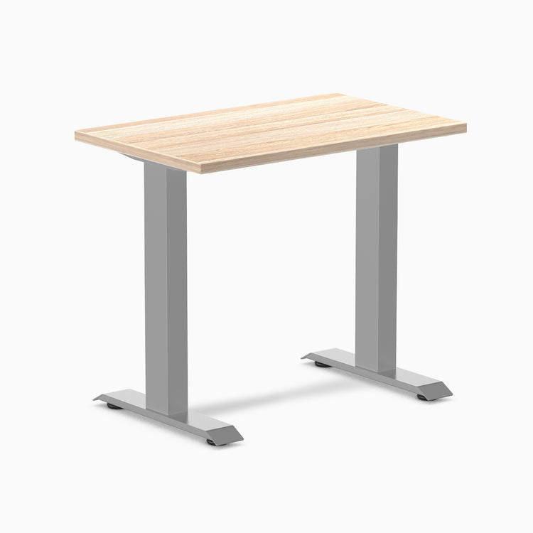 Desky fixed mini laminate desk 1000mm classic oak in gray legs
