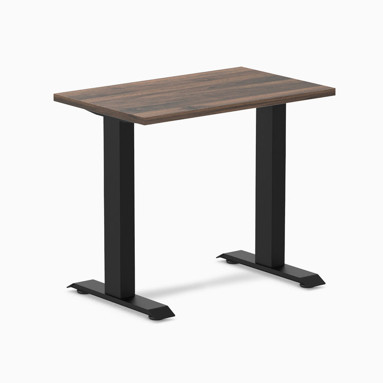 Desky fixed mini laminate desk 800mm jarrah in black legs