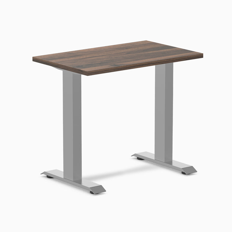Desky fixed mini laminate desk 800mm jarrah in gray legs