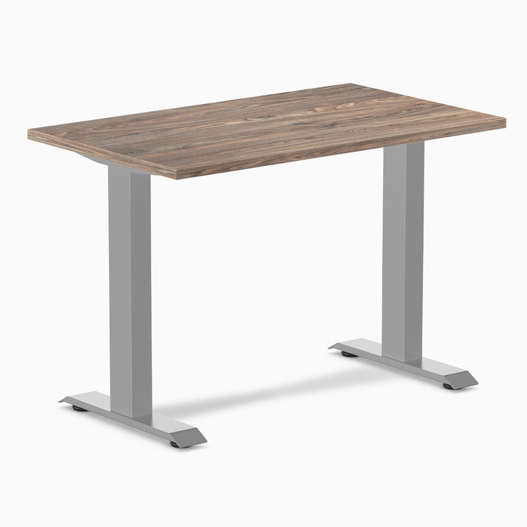 Desky fixed mini laminate desk 1000mm nat walnut in gray legs