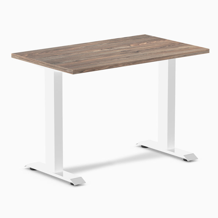 Desky fixed mini laminate desk 1000mm nat walnut in black legs