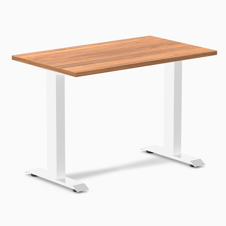 Desky fixed mini laminate desk 1000mm prime oak in white legs
