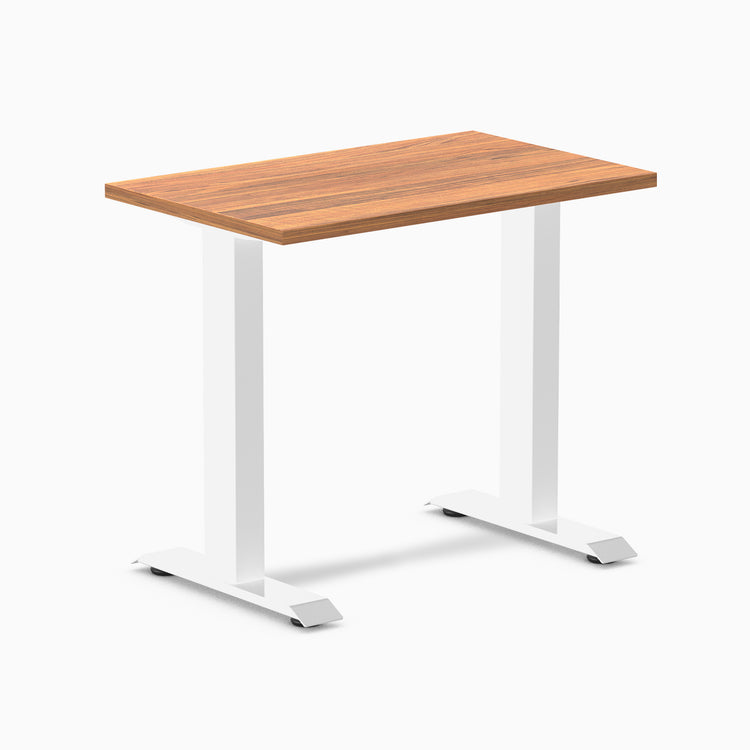 Desky fixed mini laminate desk 800mm prime oak in white legs