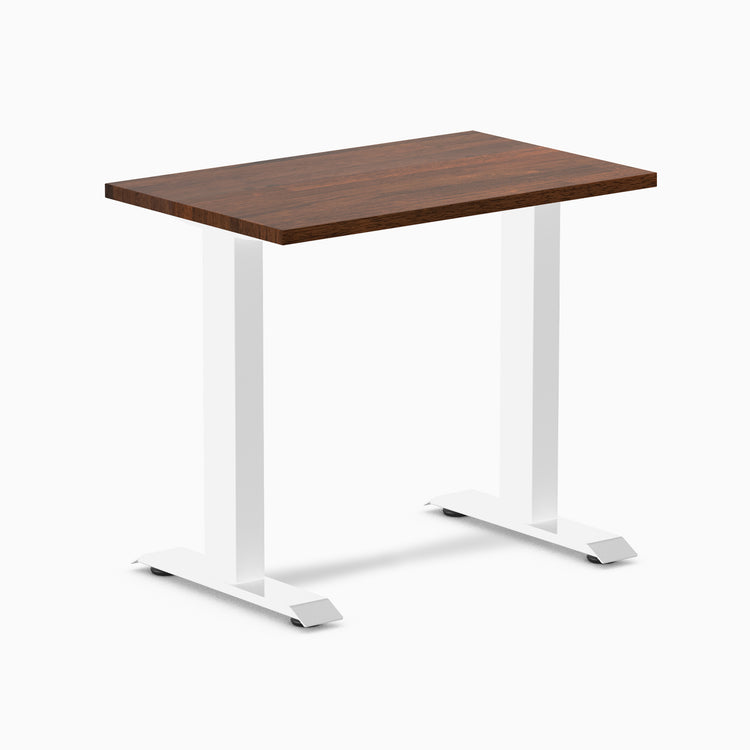 Desky mini fixed rubberwood red walnut 800mm in white legs