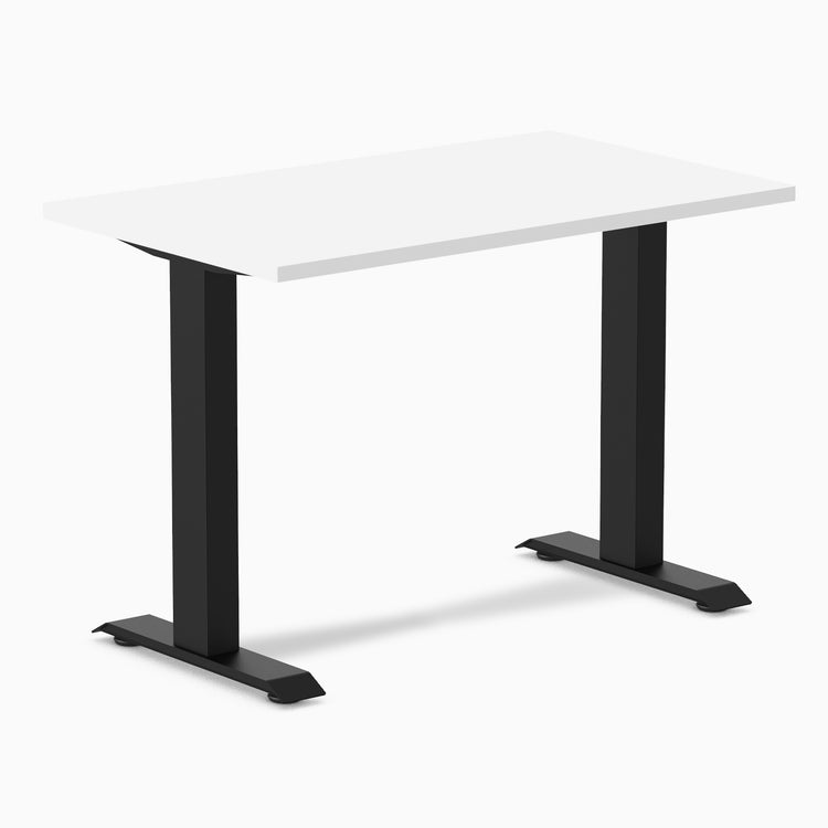 Desky fixed mini laminate desk 1000mm white in black legs