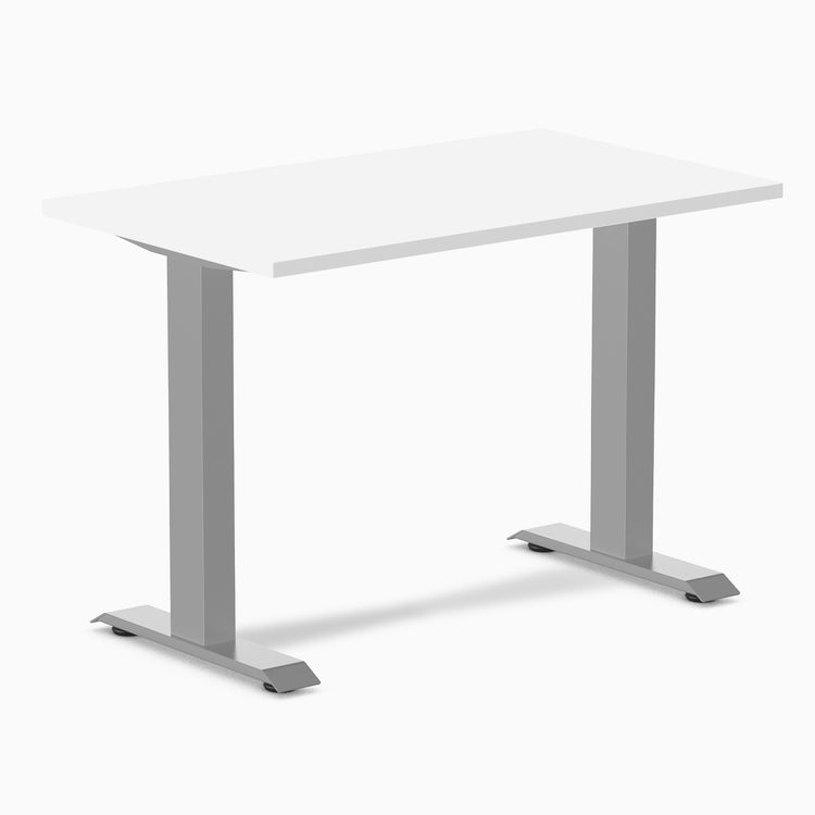 Desky fixed mini laminate desk 1000mm white in gray legs