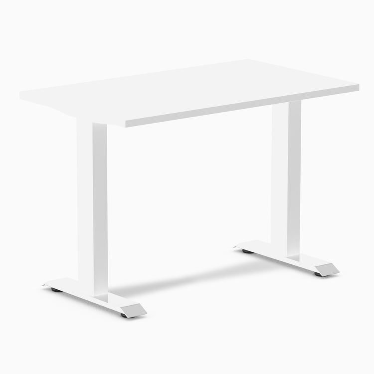 Desky fixed mini laminate desk 1000mm white in whtie legs
