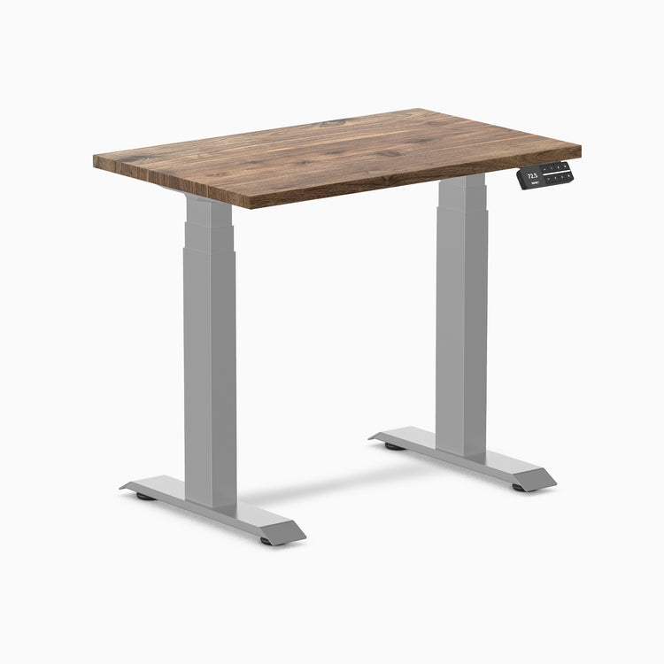 Desky dual mini hardwood natural walnut 800mm in gray