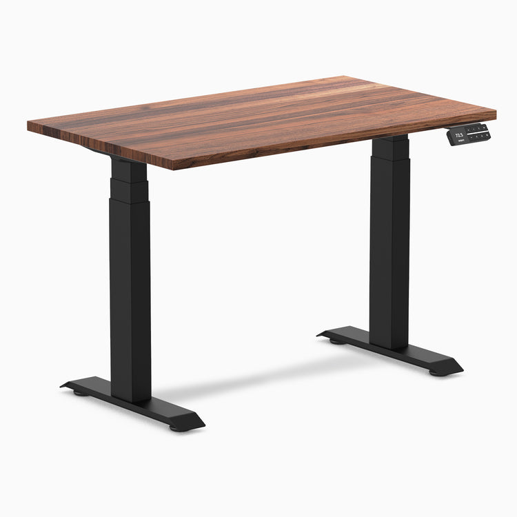 Desky dual mini hardwood natural walnut 1000mm in black