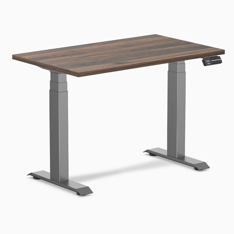 Desky Dual Mini Sit Stand Desk - jarrah legno 1000mm space grey frame
