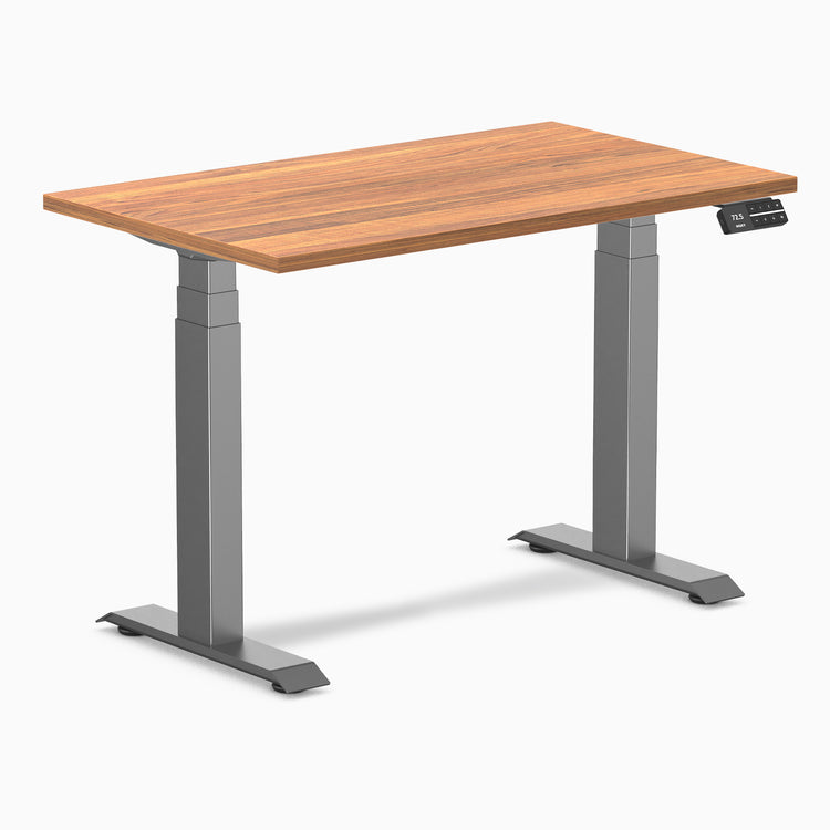 Desky Dual Mini Sit Stand Desk - prime oak 1000mm space grey frame