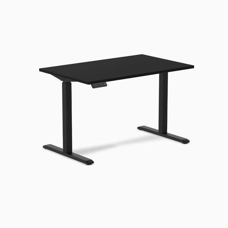 Desky Single Sit Stand Gaming Desk all black