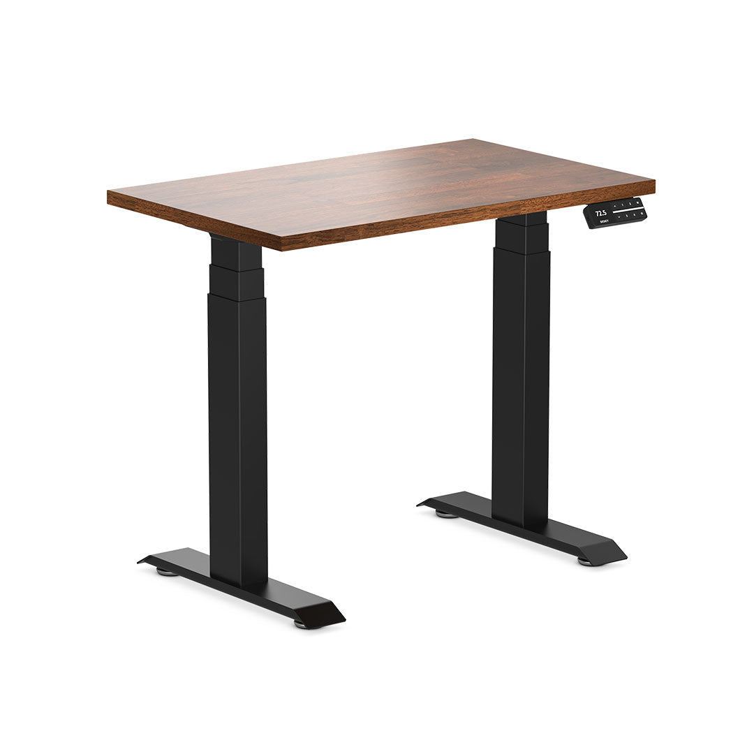 Desky Dual Mini Rubberwood Sit Stand Desk - Natural / 40 x 24 / White