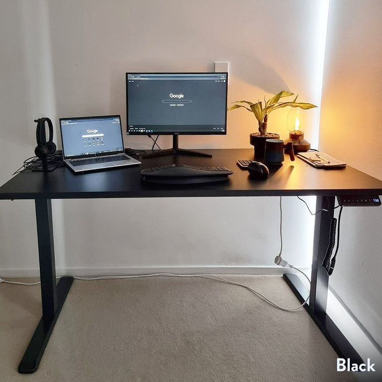 Desky Single Sit Stand Desk White 1200x750mm - Desky