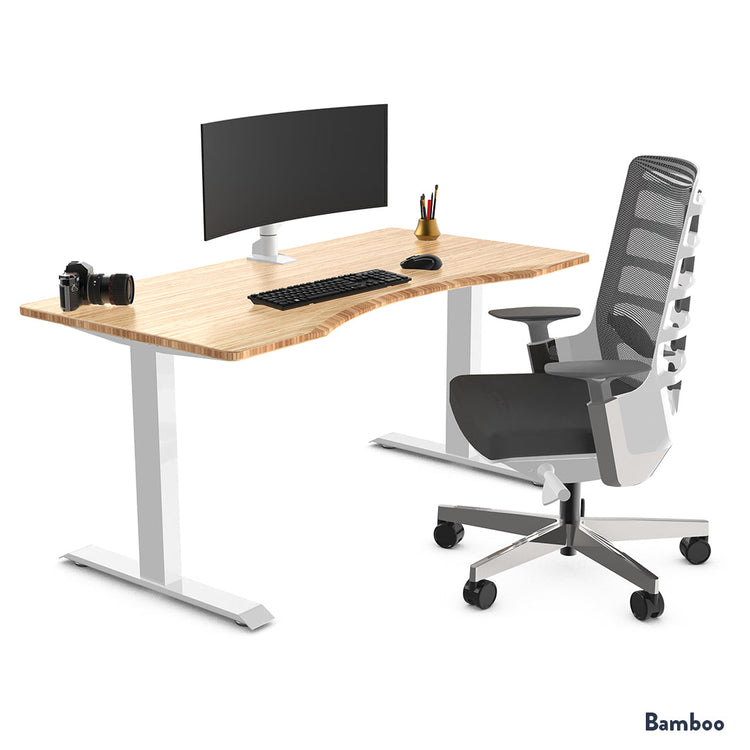 ergo bamboo fixed office desk