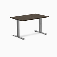 Desky Zero Bamboo Office Desk, Dark Bamboo desktop, Space Gray frame